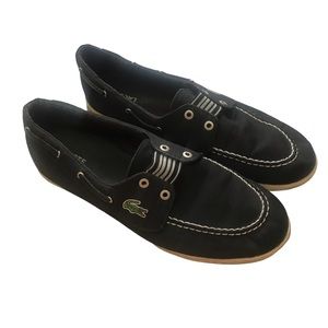 Lacoste men’ black boat shoes size 12